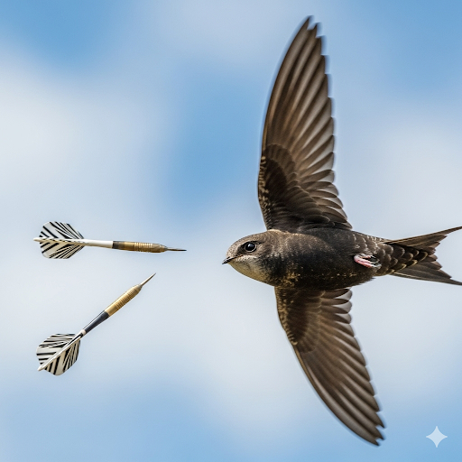 A bird a Flutter and Darts